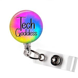 Badge Reel Tech Goddess IT Professional Retractable ID Name Holder